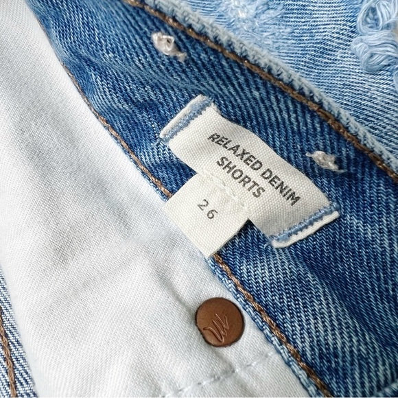 Madewell Relaxed Denim Shorts Cutoffs Blue Jean Distressed Shorts cut off 26 - Picture 5 of 6